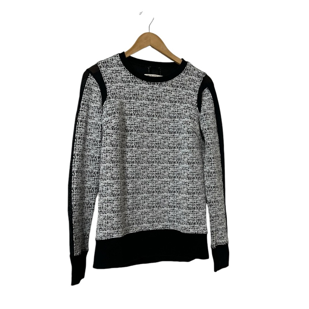 Women's Black and White Sweater